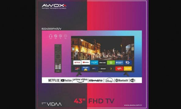 Awox B224300 Full HD 43" 109 Ekran Uydu Alıcılı Smart LED TV