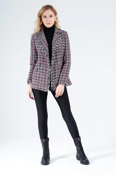 Hakiki Deri Kadın Bot Önden Fermuarlı Tırtıklı Tabanlı Kışlık 46.057 - 5