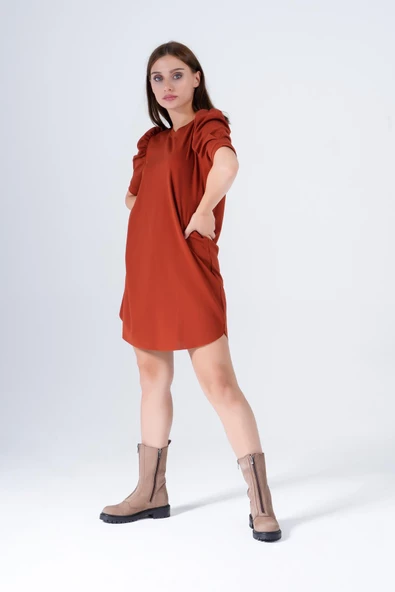 Hakiki Deri Kadın Bot Önden Fermuarlı Tırtıklı Tabanlı Kışlık 46.057 - 11