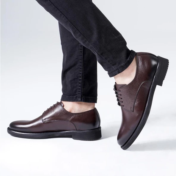 Hakiki Deri Erkek Klasik Ayakkabı Bağcıklı Casual Model - 9