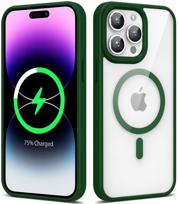 Apple iPhone 14 Pro Max Magsafe Wireless Şarj Özellikli Ege Silikon Kapak - 4