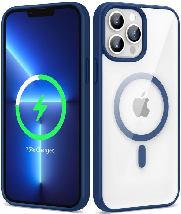Apple iPhone 13 Pro Max Magsafe Wireless Şarj Özellikli Ege Silikon Kapak - 2