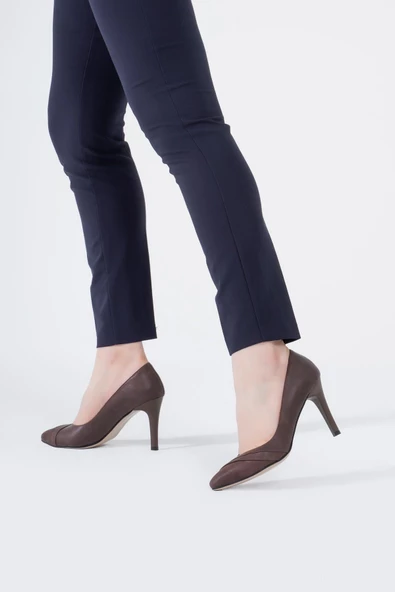 Hakiki Deri Kadın Stiletto Yüksek Topuklu Ayakkabı - Resim 9