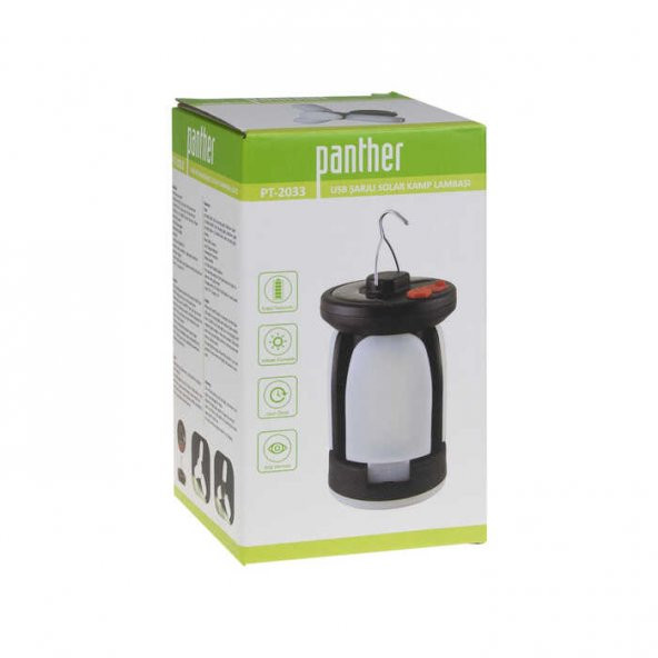 Panther 1000 Lümen Solar Kamp Lambası USB Şarjı PT-2033 - 5