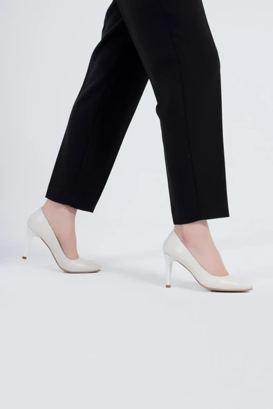 Hakiki Deri Kadın Stiletto Yüksek Topuklu Sivri Burun Ayakkabı - Resim 11