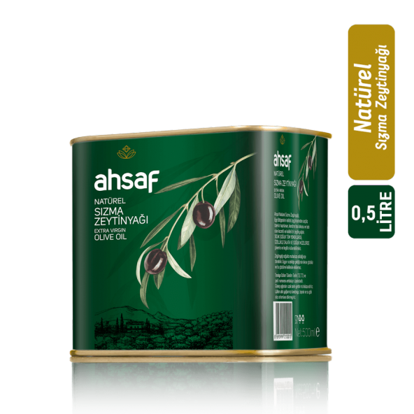 AHSAF Natürel Sızma Zeytinyağı 500 ml -Teneke - 1