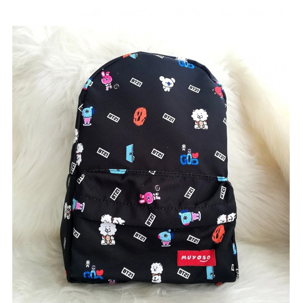 BT21 Siyah Okul Çantası