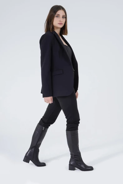 Hakiki Deri Kadın Düz Çizme Diz Altı Kaymaz Kışlık Ayakkabı - 3