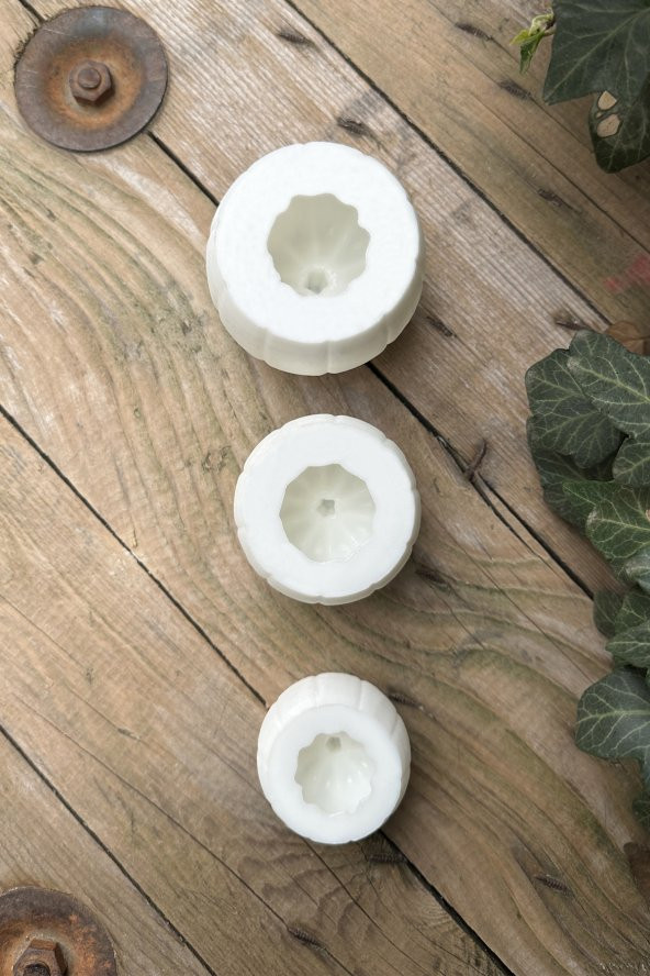 Pumpkin Üçlü Set Mum Kalıpları (Silikon) (3 Adet) - 5