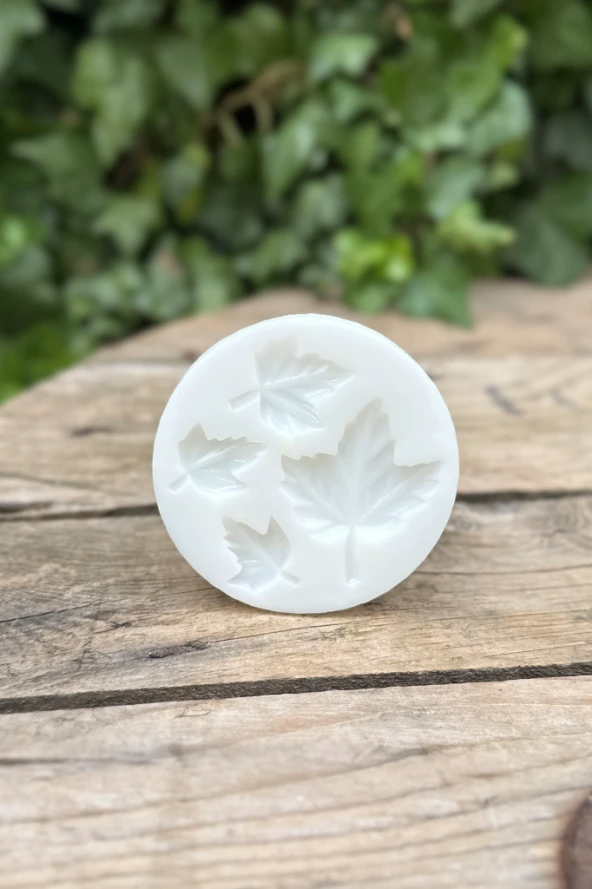 Çınar Yaprağı Dörtlü Mum Kalıbı (Silikon) (1 Adet) - Resim 5