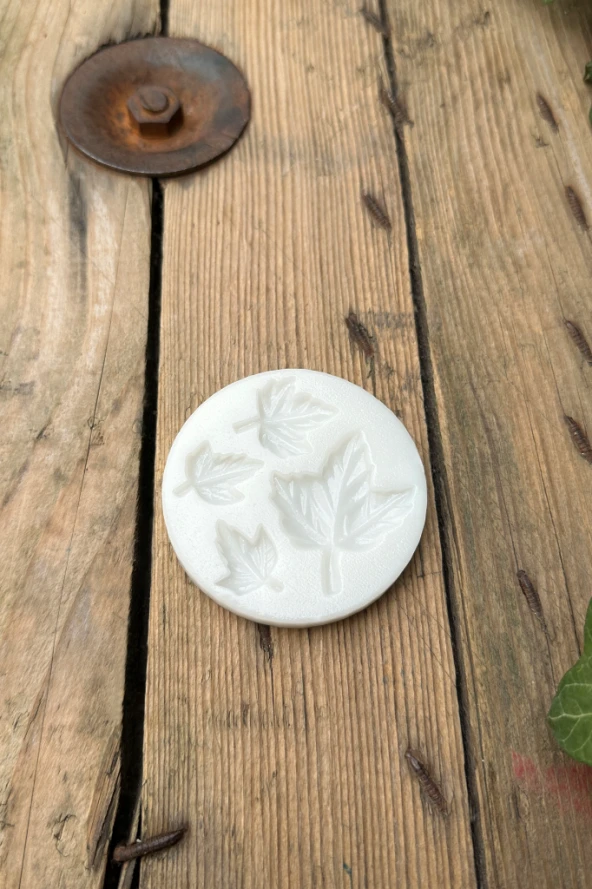 Çınar Yaprağı Dörtlü Mum Kalıbı (Silikon) (1 Adet) - Resim 6