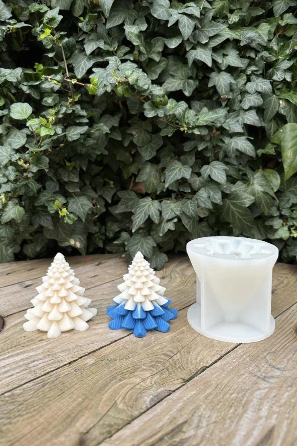 Köknar Çam Ağacı Mum Kalıbı (Silikon) (1 Adet) - Resim 3