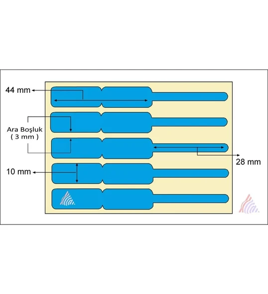 1250 Sarım Kuyumcu Etiketi Renkli Çizgili (İthal ) 10 x 72  Mavi - 2