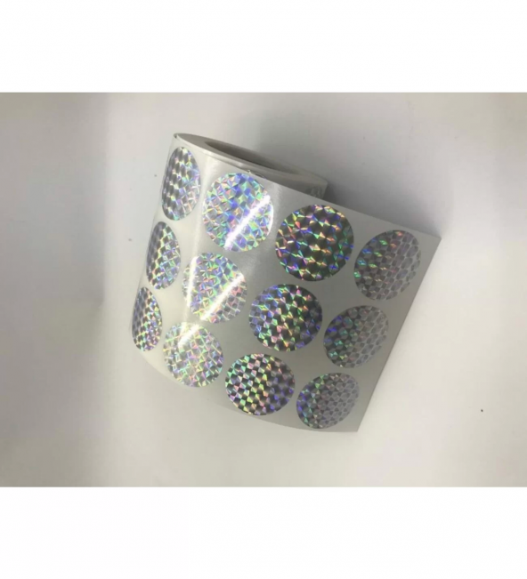 2000li Sarım Hologram Plastik Yuvarlak Etiket 30 m