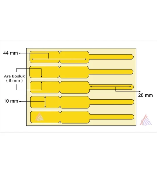 1250 Sarım Kuyumcu Etiketi Renkli Çizgili (İthal ) 10 x 72  Sarı - 2
