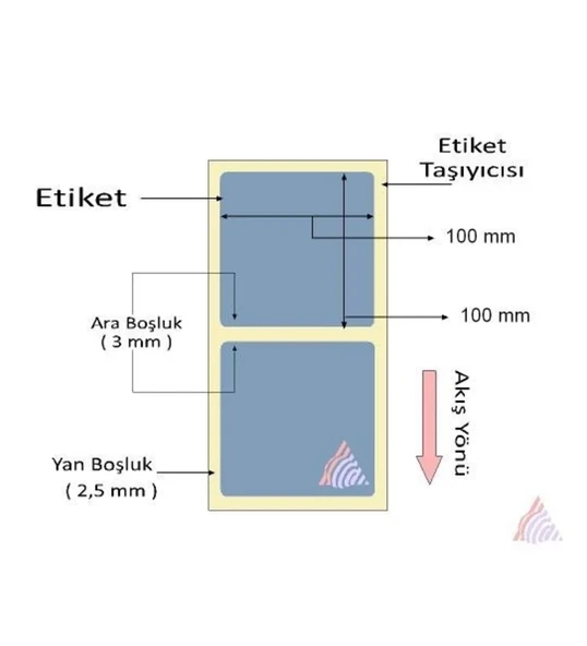 300'lü Sarım Tekli Silver Mat Barkod Etiketi 100 x 100 - 2