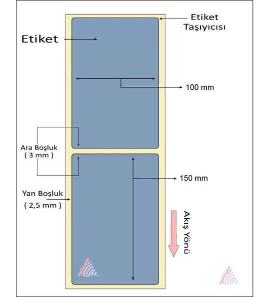 200'lü Sarım Tekli Silver Mat Barkod Etiketi 150 x 100 - 2