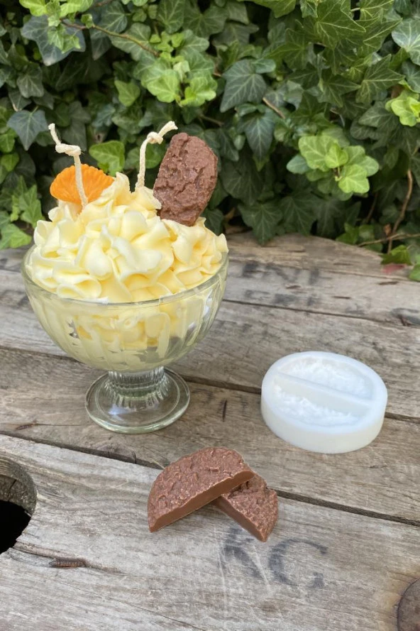 Kurabiye Yarım İkili Mum Kalıbı (Silikon) (1 Adet) ürün görseli