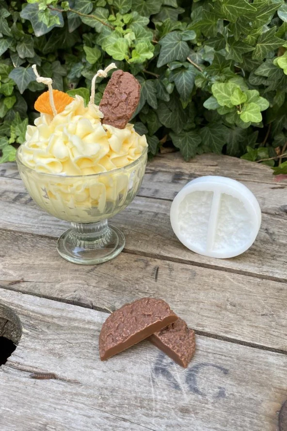 Kurabiye Yarım İkili Mum Kalıbı (Silikon) (1 Adet) - Resim 2