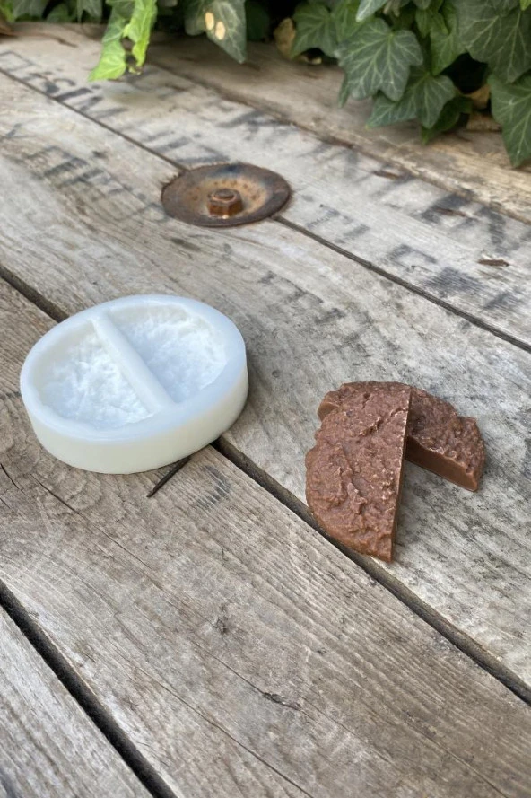 Kurabiye Yarım İkili Mum Kalıbı (Silikon) (1 Adet) - Resim 4