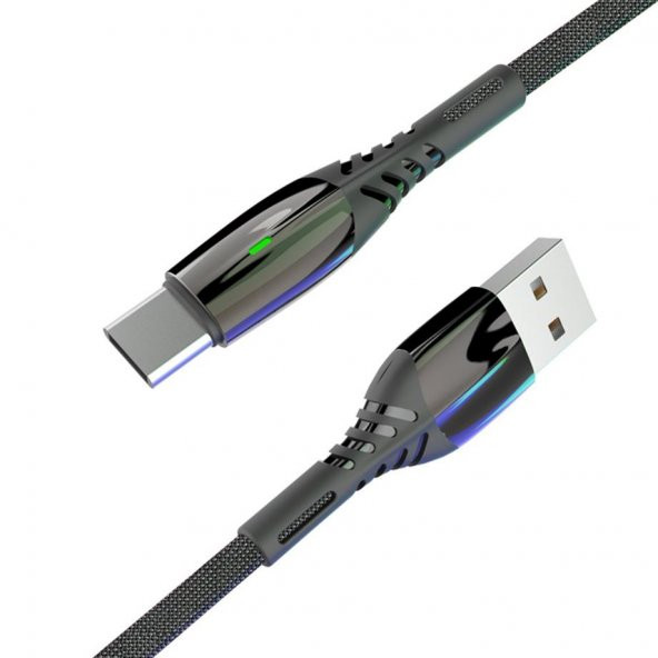 Peeq Konfulon S93 Ledli Type-c Uyumlu Kopmaz Şarj ve Data Kablosu