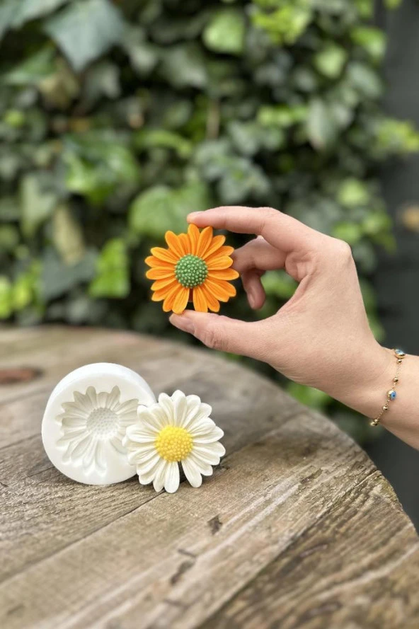 Papatya Çiçek Mum Kalıbı ( Silikon ) 1 Adet - Resim 5