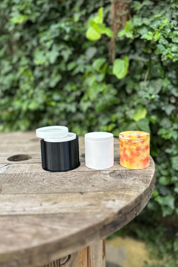 Dairesel Silikon Kap Kalıbı (8mm Kalınlık)(Kapaklı)(Kasnaklı)(1 Adet) - Resim 3