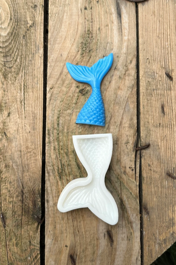 Deniz Kızı Kuyruğu Büyük Tekli Mum Kalıbı (Silikon) (1 Adet) - Resim 4