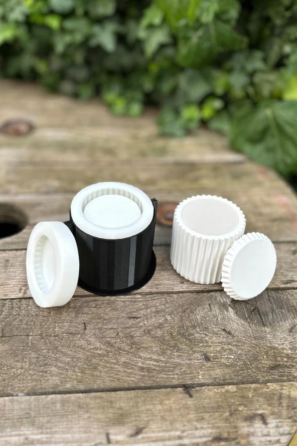 Tırtıklı Yüzey Silikon Kap Kalıbı (Kapaklı)(Kasnaklı)(1 Adet) - Resim 3