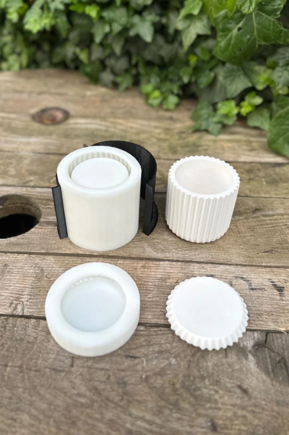 Tırtıklı Yüzey Silikon Kap Kalıbı (Kapaklı)(Kasnaklı)(1 Adet) - Resim 4