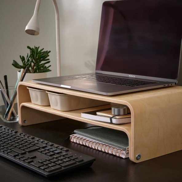 IKEA Vattenkar Laptop / Monitör Standı - Ahşap - 52x26 cm - 2