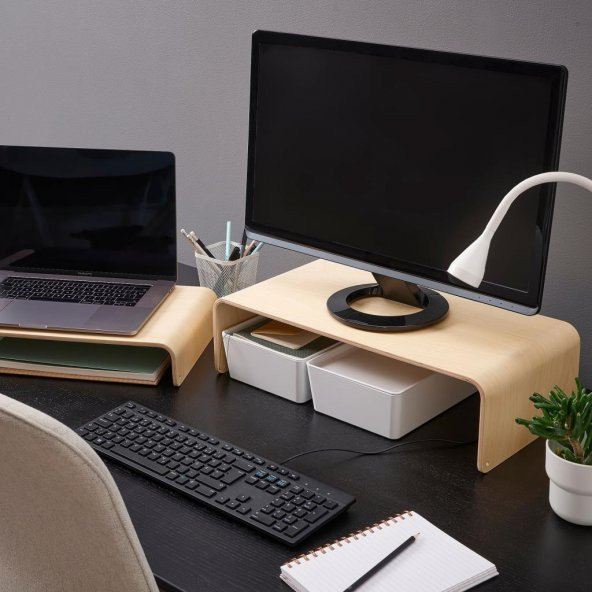 IKEA Vattenkar Laptop / Monitör Standı - Ahşap - 52x26 cm - 3