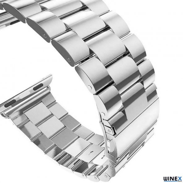 Winex 42-49mm Yeni Nesil Apple Uyumlu Akıllı Saat Kordonu Metal Gri - 2