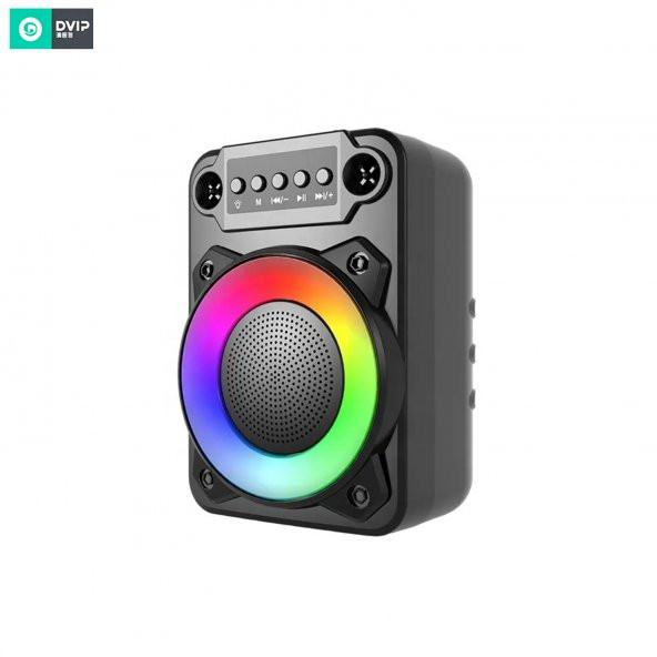DVIP Q10 Taşınabilir Bluetooth 5.2 Hoparlör FM Radio, USB, TF SD, RGB Light Show Siyah - 2