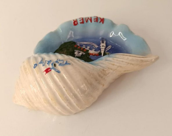 Küllük Kül Tablası Seramik İstiridye Deniz Kabuğu Türkiye Kemer Yazılı - 2