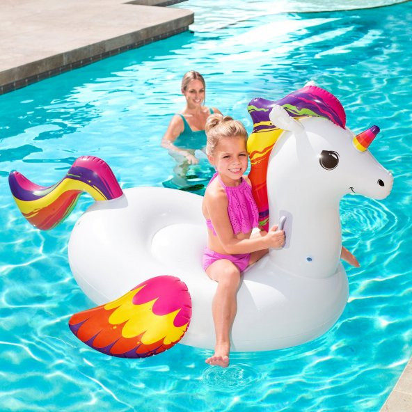 Unicorn Tek Boynuzlu At Deniz Yatağı Pegasus Tutmaçlı Havuz Yatağı