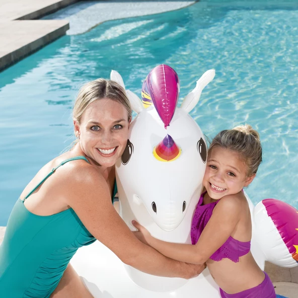 Unicorn Tek Boynuzlu At Deniz Yatağı Pegasus Tutmaçlı Havuz Yatağı - 4