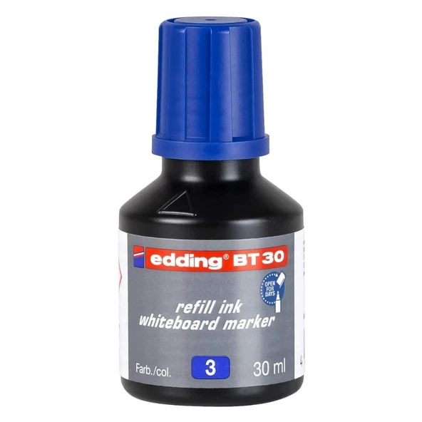 Edding Silinebilir Beyaz Tahta Kalemi Mürekkebi MAVİ 30ml Edding Flipchart Kalemi Mürekkebi Edding Mürekkep