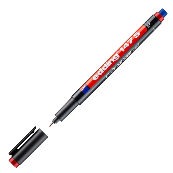 Edding Silgili Asetat Kalemi CD Kalemi Çok Amaçlı Silinmez Kalem Permanent Marker KIRMIZI Edding 147S