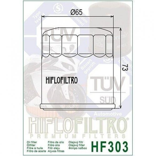 Hiflo Hf303 1992-1999 Honda CBR 900 RR Uyumlu Yağ Filtresi - Resim 3