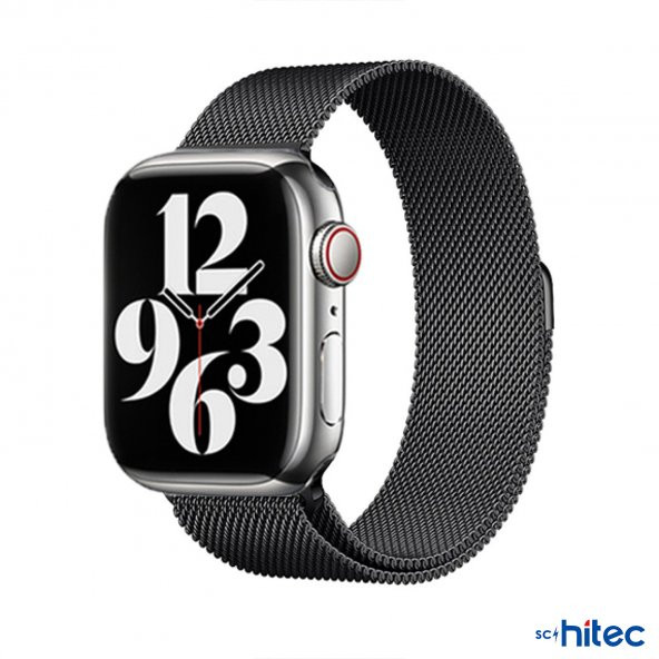 ScHitec 42-49mm Yeni Nesil Apple Uyumlu Akıllı Saat Kordonu Metal Siyah - 2