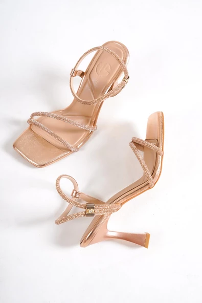 Midney Bakır Taşlı Kadeh Topuklu Abiye Ayakkabı ürün görseli