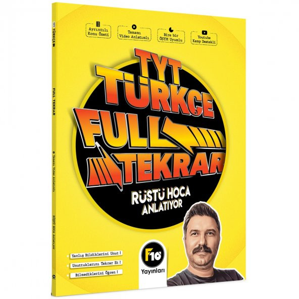 F10 Yayınları Tyt Türkçe Rüştü Hoca Full Tekrar Video Ders Kitabı 2023