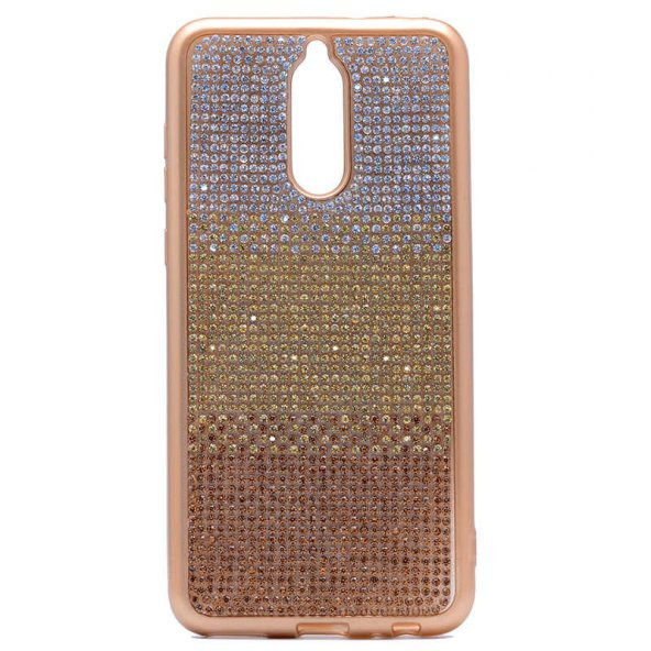 Huawei Mate 10 Lite Kılıf  Mat Lazer Taşlı Silikon - 3