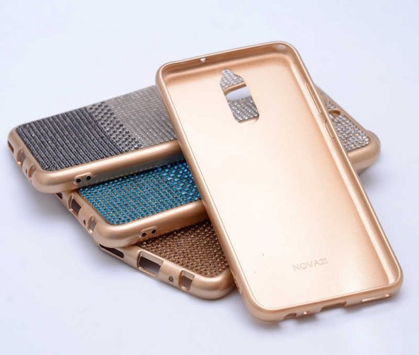 Huawei Mate 10 Lite Kılıf  Mat Lazer Taşlı Silikon - 5