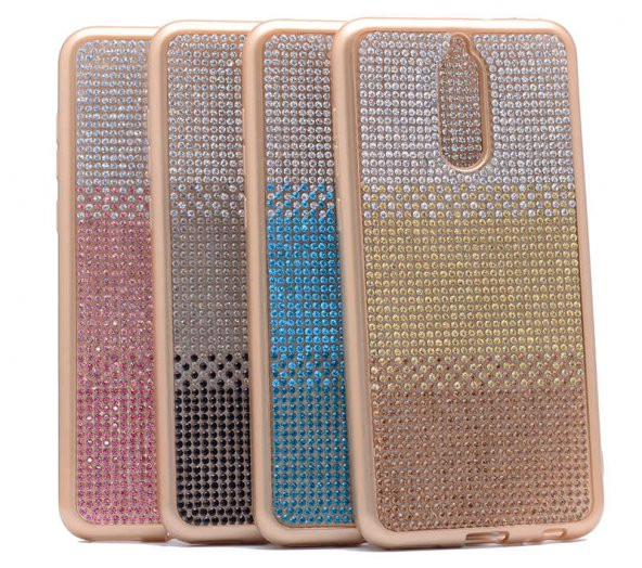 Huawei Mate 10 Lite Kılıf  Mat Lazer Taşlı Silikon - 6