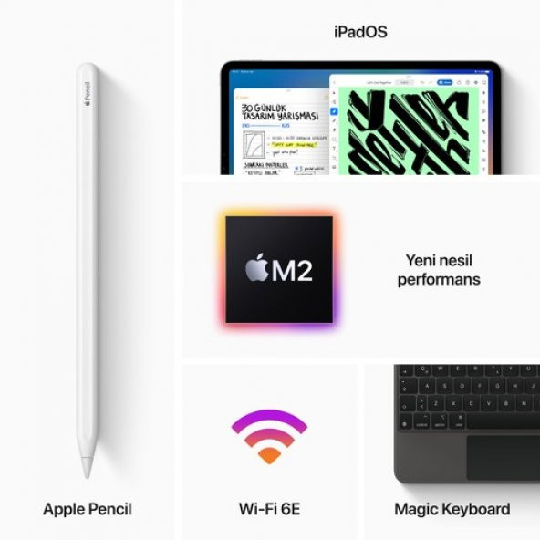 Apple iPad Pro 6.Nesil 128GB 12.9" Wi-Fi Tablet - MNXP3TU/A Uzay Grisi - 7