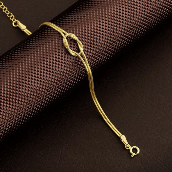 Gümüş Pazarım Düğüm Bileklik Altın Kaplama ürün görseli 1