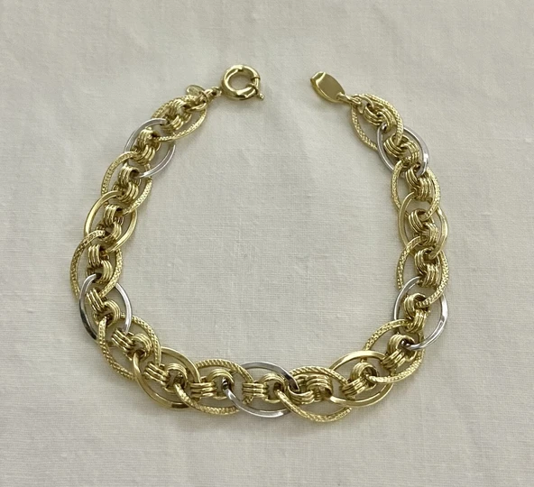 Nakışlı Hallow Altın Bileklik - Resim 1