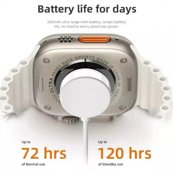 TT C800 Ulta 8 HiWacth Aleminyum Kasa Akıllı Saat 1.99 inh NFCli Android/İos Uyumlu - 3